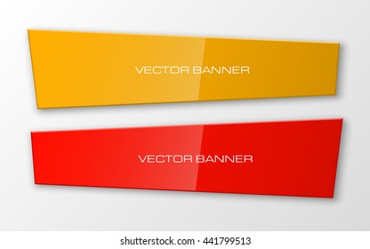 Design shape Origami vector banner. The original form as two rectangles superimposed on each other. The flat image. Vector graphics