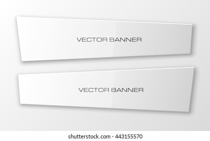 Design shape Origami vector banner. The original form as two rectangles superimposed on each other. The flat image. Vector graphics