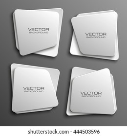 Design shape Origami vector banner. The original form as two squares with rounded corners, overlapping. The flat image. Vector graphics