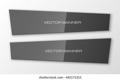 Design shape Origami vector banner. The original form as two rectangles superimposed on each other. The flat image. Vector graphics