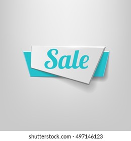 Design shape Origami vector banner. Sale
