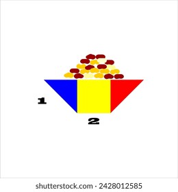 Design the shape of a snack or food packaging model. ratio of height times width 1 to 2