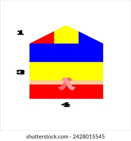 Design the shape of a snack or food packaging model. ratio of height times width 3 to 4