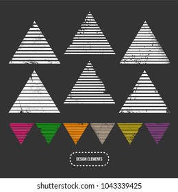 Design shapes elements, grunge stripe triangles