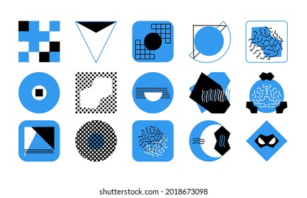 Design shapes pattern set geometric Abstract elements composition. Background