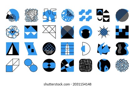 Design shapes pattern set geometric Abstract elements composition. Background