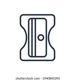 The design of the sharpener stationery outline icon vector illustration, this vector is suitable for icons, logos, illustrations, stickers, books, covers, etc.