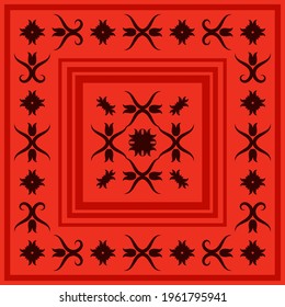 Design for shawl, scarf, hijab, headscarf and other textiles with abstract ornament. 