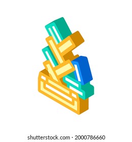 design shelf furniture isometric icon vector. design shelf furniture sign. isolated symbol illustration