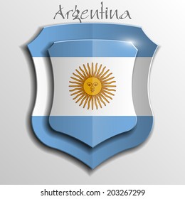 Design shield with the Argentina flag. Vector illustration