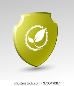 Design shield with eco icon. vector banner