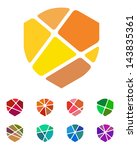 Design shield logo element. Colorful abstract pattern, icon set. You can use in the security companies, insurance companies, safe, and other commercial image.