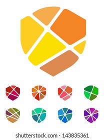 Design shield logo element. Colorful abstract pattern, icon set. You can use in the security companies, insurance companies, safe, and other commercial image.