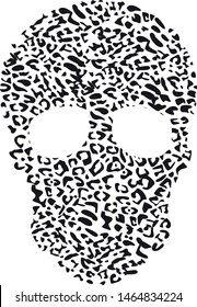 Design for a shirt of a leopard print skull isolated on white