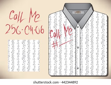 design shirts with the inscription lipstick. place for a phone number.