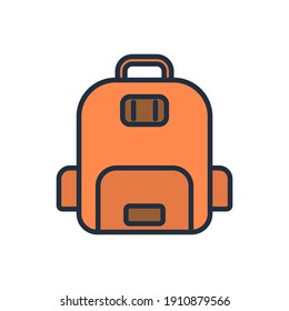 The design of the shoulder bag education outline color icon pack vector illustration, this vector is suitable for icons, logos, illustrations, stickers, books, covers, etc.