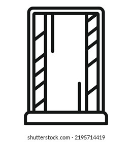 Design Shower Cabin Icon Outline Vector. Glass Door. Water Bath