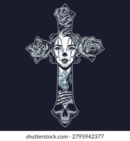 A design shows cross