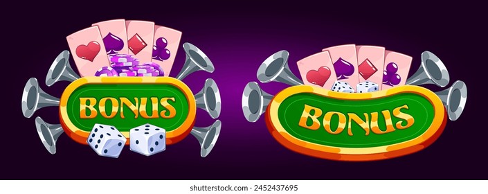design; sign; button; vector; graphic; art; medals; icon; purple; pipes; bonus; cards; suits; dice; chips; white; red; green; frame; clipart; gambling; cartoon; badges; illustration; progress; gold;  