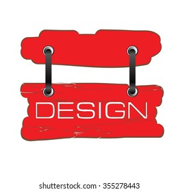 design signboard vector in red color