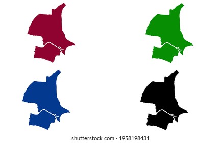 design silhouette of Arnhem map in Netherlands on white background