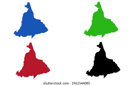 design of the silhouette of the Barangay map in the Philippines with a white background