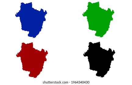 design of silhouette of Bihar map in India with white background