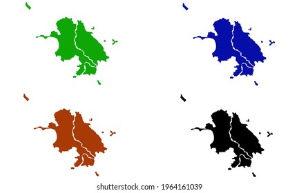 design silhouette of Chita city map in Russia with white background