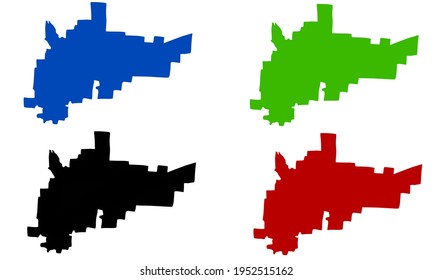 design of silhouette of city map of Amarillo in Texas, United States of America on white background