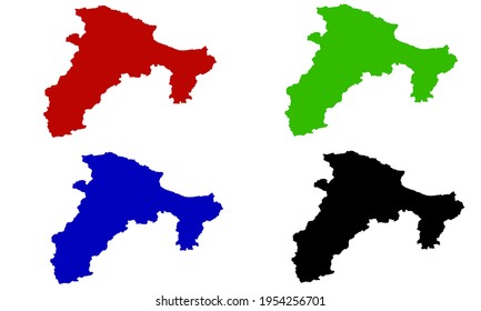 design silhouette of the city map of Bejaia in Algeria on a white background