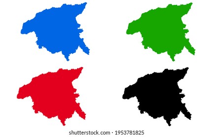 design silhouette of the city map of Chlef in algaria on a white background