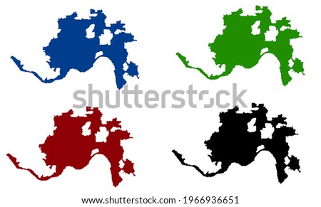 Design of silhouette of city map of Cincinnati in Ohio on white background
