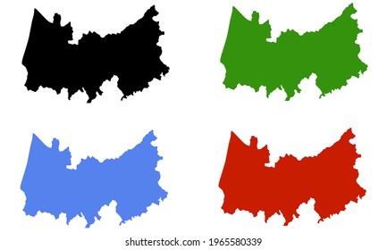 design silhouette of the city map of Coimbra in Portugal with white background