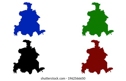 Design of silhouette of city map of Dallas in Texas with white background