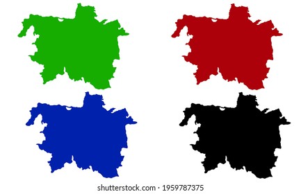 design silhouette of the city map of Hannover in Germany on a white background
