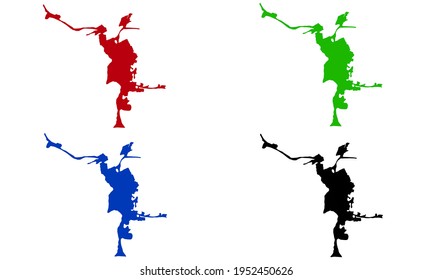 design silhouette of the city map of Laredo in Texas, United States of America on a white background