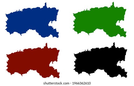 silueta de diseño del mapa de la ciudad de Limerick en Irlanda sobre un fondo blanco