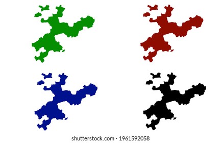 Designsilhouette der Stadtplan von Solothurn in der Schweiz auf weißem Hintergrund