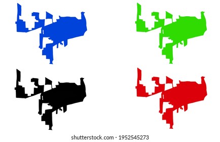 design silhouette of the city map of West Memphis in Arkansas, United States of America on white background