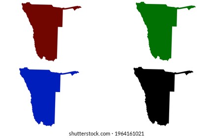 design silhouette of country map of Namibia in South Africa with white background
