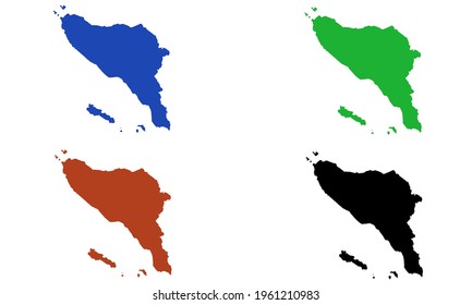 design silhouette map of Aceh in Indonesia with white background