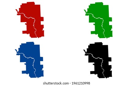 design of a silhouette of a map of Alberta on a white background