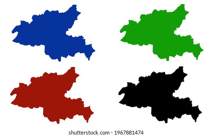design silhouette map of Ansan city in Gyeonggi, South Korea