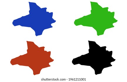 design of the silhouette of the map of Armero in Colombia on a white background
