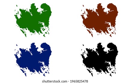 design silhouette map of Batam in Riau, Indonesia with white background