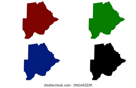 design of silhouette of map of Botswana in South Africa on white background