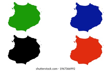 design silhouette of a map of the city of Boa Vista in Brazil on a white background