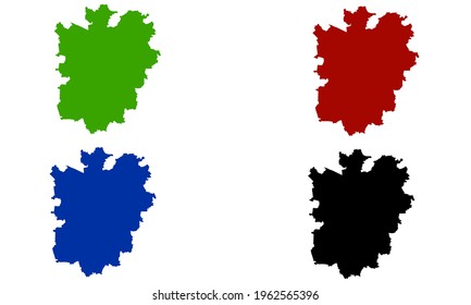 design silhouette map of the City of Braunschweig in Germany with white background