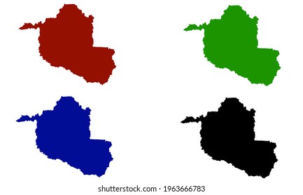 design silhouette of a map of the city of Rondônia in Brazil with a white background
