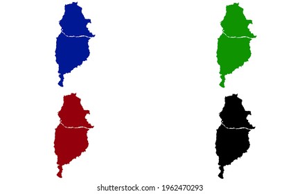 design silhouette of a map of the city of Osasco in Brazil with a white background